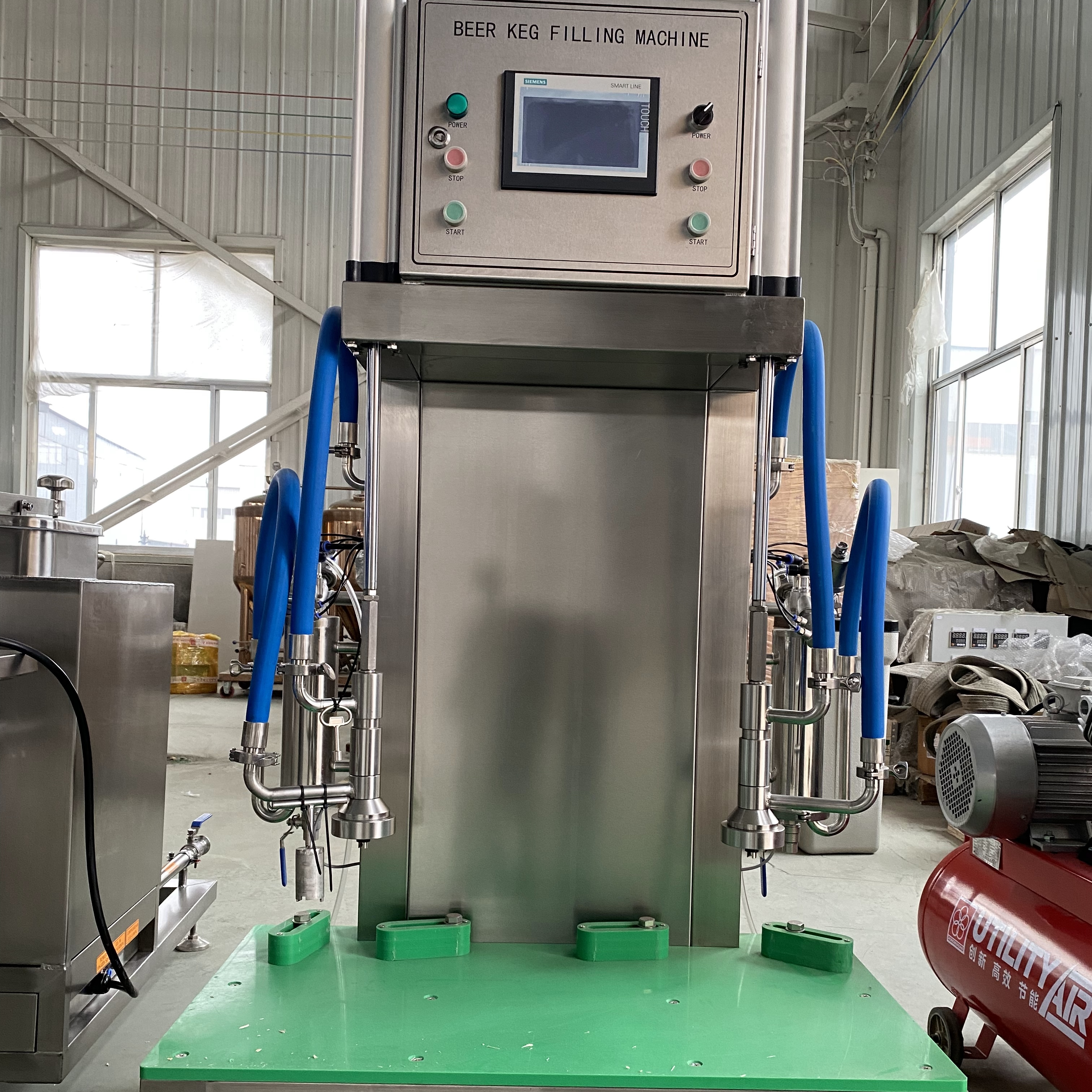 double head semi-automatic beer kegs filling machine